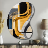 Glam Gold And Black Expression IV - Asymmetric Metal Wall Art