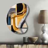 Glam Gold And Black Expression IV - Asymmetric Metal Wall Art