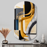 Glam Gold And Black Expression IV - Asymmetric Metal Wall Art