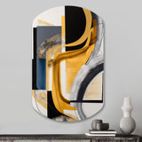 Glam Gold And Black Expression IV - Asymmetric Metal Wall Art