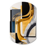 Glam Gold And Black Expression IV - Asymmetric Metal Wall Art