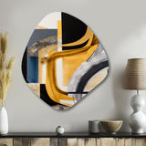 Glam Gold And Black Expression IV - Asymmetric Metal Wall Art