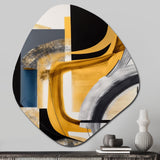 Glam Gold And Black Expression IV - Asymmetric Metal Wall Art