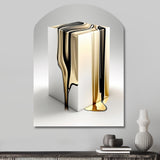 Black And Gold Cubic Expression I - Asymmetric Metal Wall Art