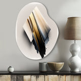 Black And Gold Cubic Expression III - Asymmetric Metal Wall Art