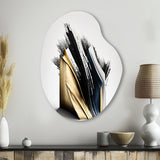 Black And Gold Cubic Expression VI - Asymmetric Metal Wall Art