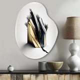 Black And Gold Cubic Expression VI - Asymmetric Metal Wall Art