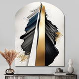 Black And Gold Cubic Expression VII - Asymmetric Metal Wall Art