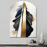 Black And Gold Cubic Expression VII - Asymmetric Metal Wall Art