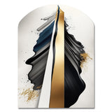 Black And Gold Cubic Expression VII - Asymmetric Metal Wall Art