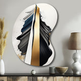 Black And Gold Cubic Expression VII - Asymmetric Metal Wall Art