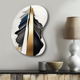 Black And Gold Cubic Expression VII - Asymmetric Metal Wall Art