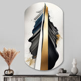 Black And Gold Cubic Expression VII - Asymmetric Metal Wall Art