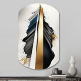 Black And Gold Cubic Expression VII - Asymmetric Metal Wall Art