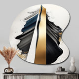 Black And Gold Cubic Expression VII - Asymmetric Metal Wall Art