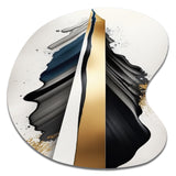 Black And Gold Cubic Expression VII - Asymmetric Metal Wall Art