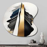 Black And Gold Cubic Expression VII - Asymmetric Metal Wall Art