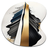 Black And Gold Cubic Expression VII - Asymmetric Metal Wall Art