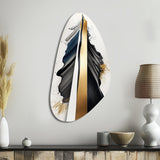 Black And Gold Cubic Expression VII - Asymmetric Metal Wall Art