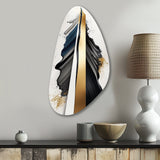 Black And Gold Cubic Expression VII - Asymmetric Metal Wall Art