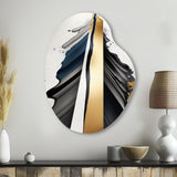 Black And Gold Cubic Expression VII - Asymmetric Metal Wall Art