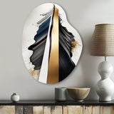 Black And Gold Cubic Expression VII - Asymmetric Metal Wall Art