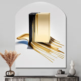 Black And Gold Cubic Expression VIII - Asymmetric Metal Wall Art