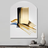 Black And Gold Cubic Expression VIII - Asymmetric Metal Wall Art