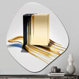 Black And Gold Cubic Expression VIII - Asymmetric Metal Wall Art