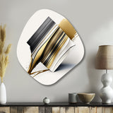 Black And Gold Cubic Expression IX - Asymmetric Metal Wall Art