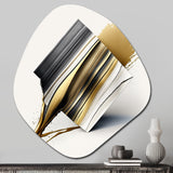 Black And Gold Cubic Expression IX - Asymmetric Metal Wall Art