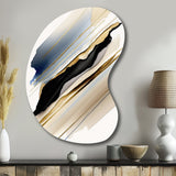 Black And Gold Cubic Expression X - Asymmetric Metal Wall Art