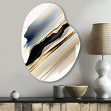 Black And Gold Cubic Expression X - Asymmetric Metal Wall Art