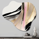 Minimalism Pink And Gold Cubic Fusion VII - Asymmetric Metal Wall Art