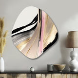 Minimalism Pink And Gold Cubic Fusion VII - Asymmetric Metal Wall Art