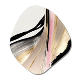 Minimalism Pink And Gold Cubic Fusion VII - Asymmetric Metal Wall Art