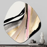 Minimalism Pink And Gold Cubic Fusion VII - Asymmetric Metal Wall Art