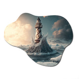 Fantasy Lighthouse In The Arctic Ocean II - Asymmetric Metal Wall Art