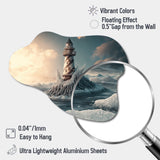 Fantasy Lighthouse In The Arctic Ocean II - Asymmetric Metal Wall Art