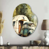 Vintage Camping Decor - Asymmetric Metal Wall Art