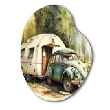 Vintage Camping Decor - Asymmetric Metal Wall Art