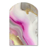 Pink And Gold Marble Abstract II - Asymmetric Metal Wall Art