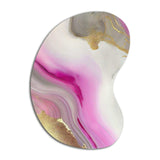 Pink And Gold Marble Abstract II - Asymmetric Metal Wall Art