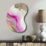 Pink And Gold Marble Abstract II - Asymmetric Metal Wall Art