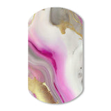 Pink And Gold Marble Abstract II - Asymmetric Metal Wall Art