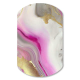 Pink And Gold Marble Abstract II - Asymmetric Metal Wall Art