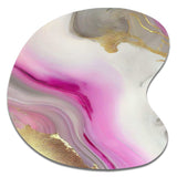 Pink And Gold Marble Abstract II - Asymmetric Metal Wall Art