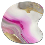 Pink And Gold Marble Abstract II - Asymmetric Metal Wall Art