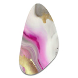 Pink And Gold Marble Abstract II - Asymmetric Metal Wall Art