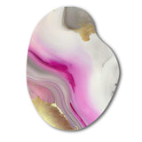 Pink And Gold Marble Abstract II - Asymmetric Metal Wall Art